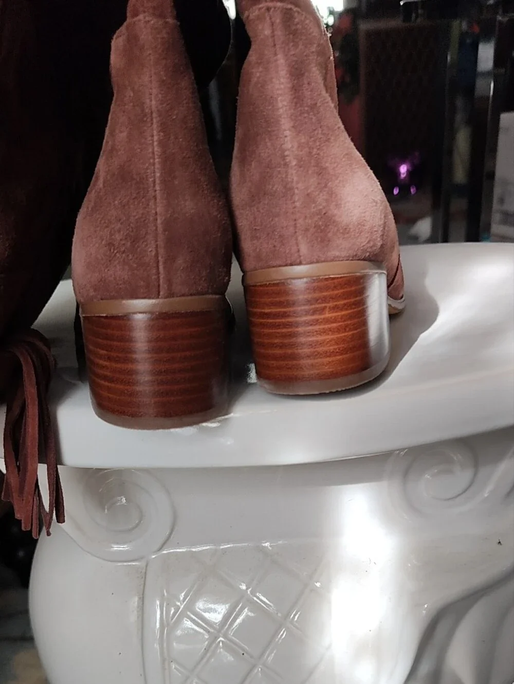 Brown Suede Knee-High Women’s Boots